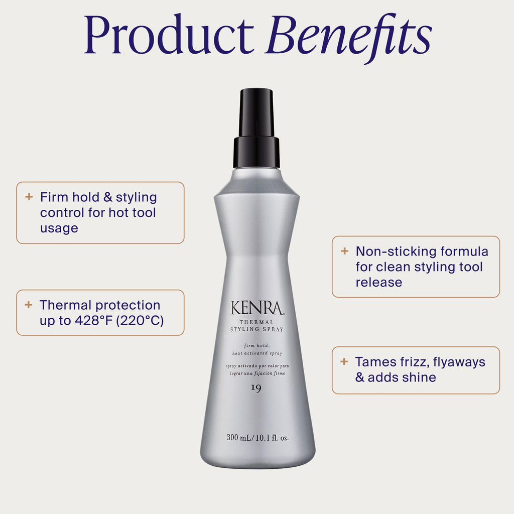 Kenra Thermal Styling Spray 19 | Heat Protectant Spray for Blow Drying & Flat Iron Use | Flexible Hold | 300 mL 🍁 All In One Marketplace Canada